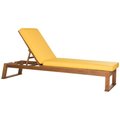 Safavieh Solano Sunlounger- Teak Brown and Yellow - 37.4 x 80.9 x 24.8 in. PAT7024B